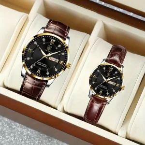 Relojes de pareja POEDAGAR con caja de almacenamiento.