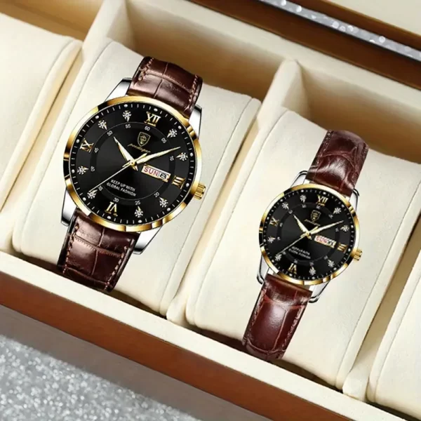 Relojes de pareja POEDAGAR con caja de almacenamiento.